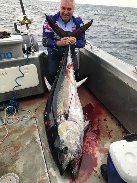 ANGLER: charter SPECIES: Southern Bluefin Tuna WEIGHT: 110kg LURE: 8" JB Little Dingo.